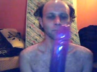 Mature Chap Sucking Huge Dildo