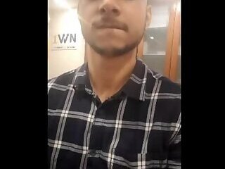 Bangladeshi boy uncut penis masturbation in office